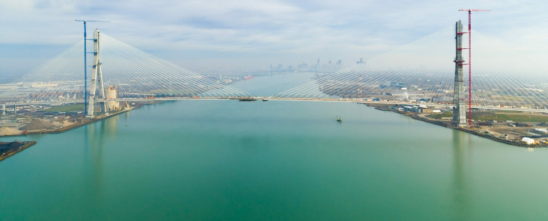 image of full bridge in the distance
