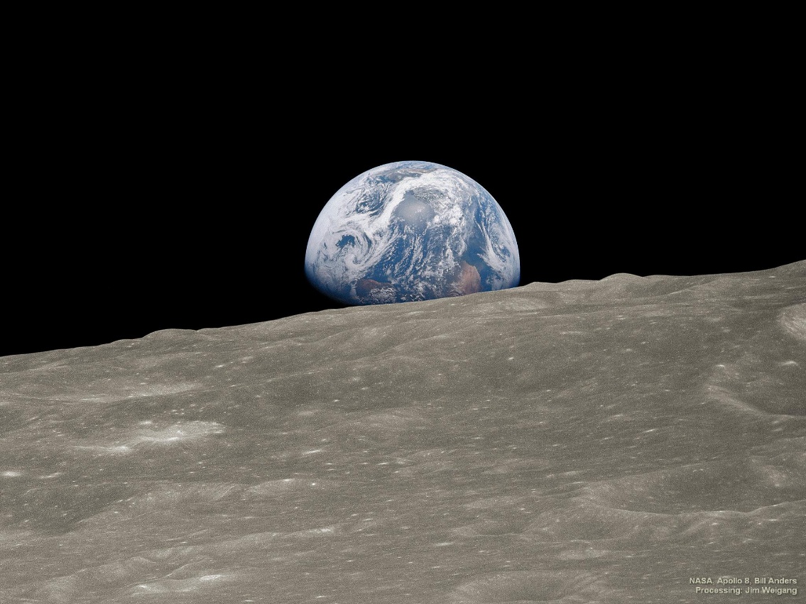 APOD: 2018 December 24 - Earthrise 1: Historic Image Remastered