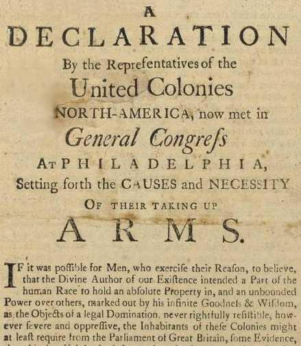 President John Hancock: Declaration of Arms