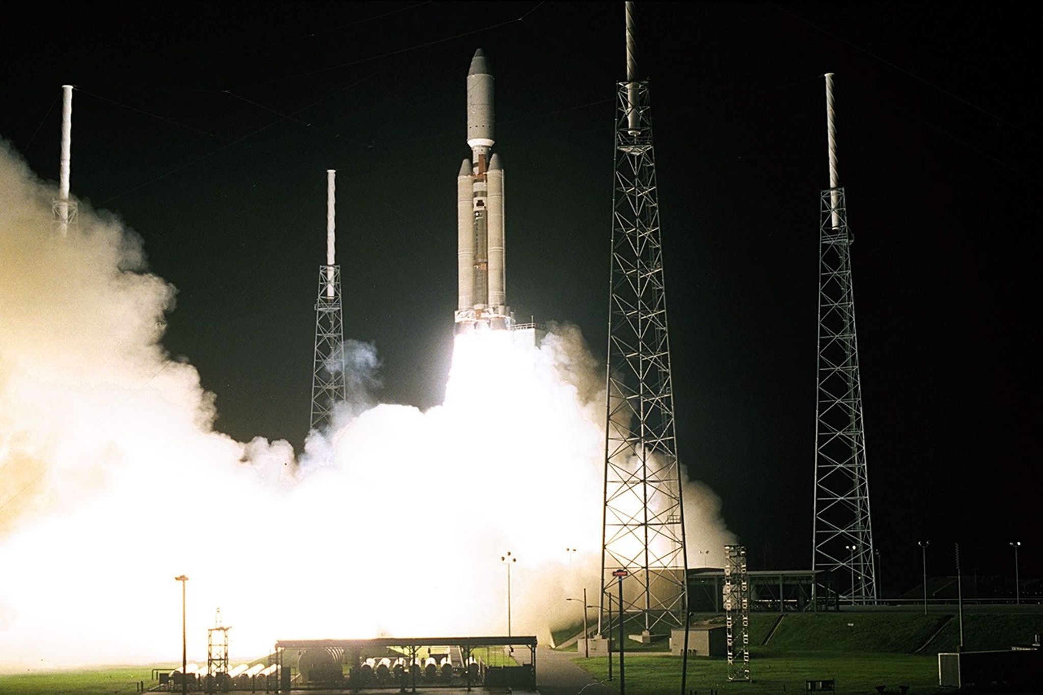 Color image of rocket launching.